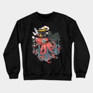 Mechanical Marvel: Steampunk Octopus Adventure Crewneck Sweatshirt